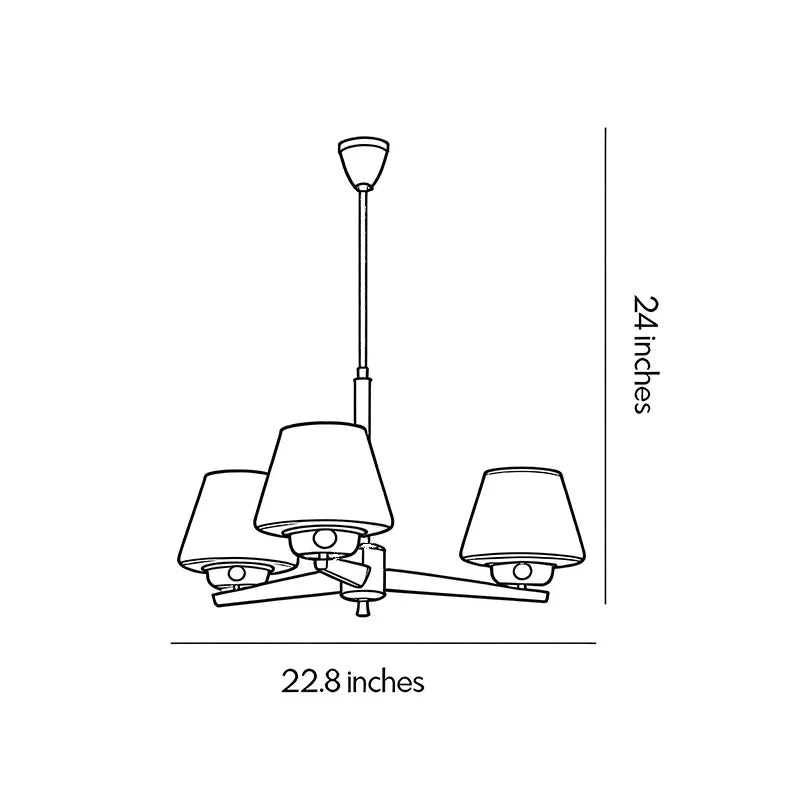 3 Light Chandeliers Vintage Style Glass Ceiling Light - view 10
