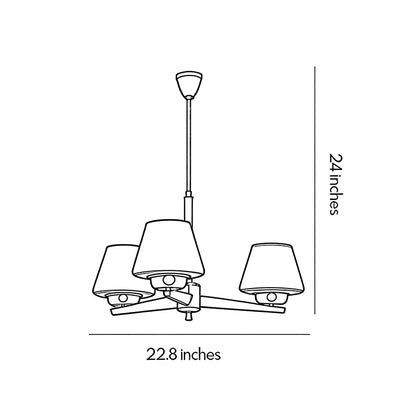3 Light Chandeliers Vintage Style Glass Ceiling Light - view 10