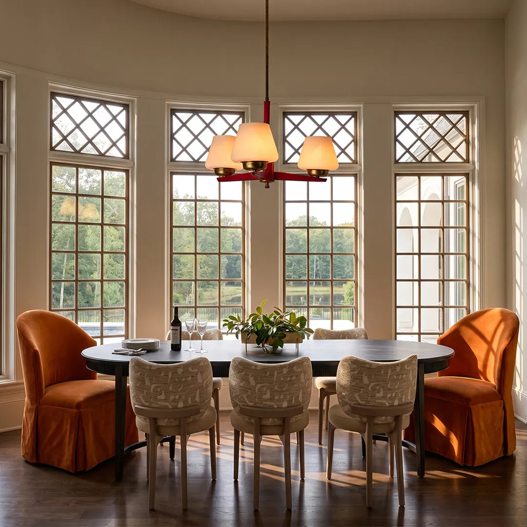 3 Light Chandeliers Vintage Style Glass Ceiling Light - view 5