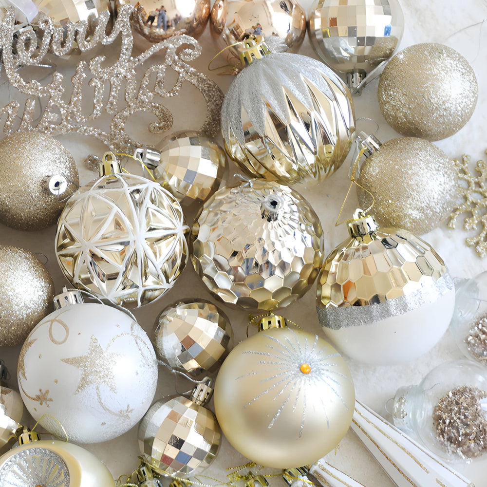 70 PCS Champagne Gold Pendants Accessories Ball Christmas Decoration - view 3