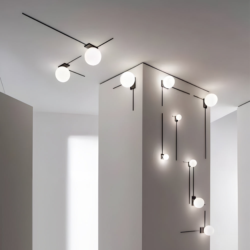 Simple Glass Ball Personalized Nordic Bedroom Wall Light Fixture - view 3