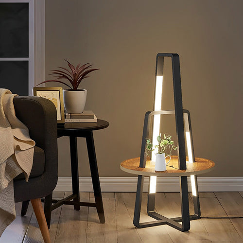 Modern 63 Inch Metal, LED and Tray Floor Lamp for Living Room