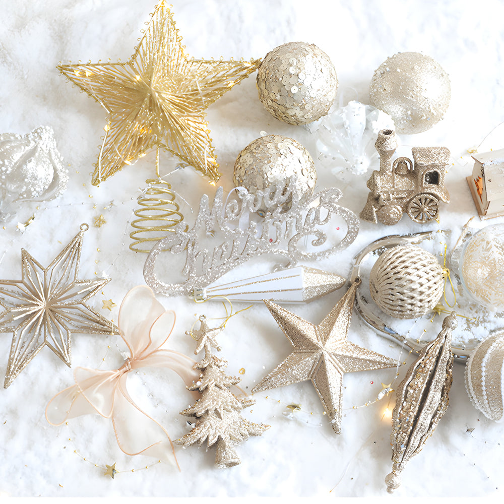 70 PCS Champagne Gold Pendants Accessories Ball Christmas Decoration - view 4