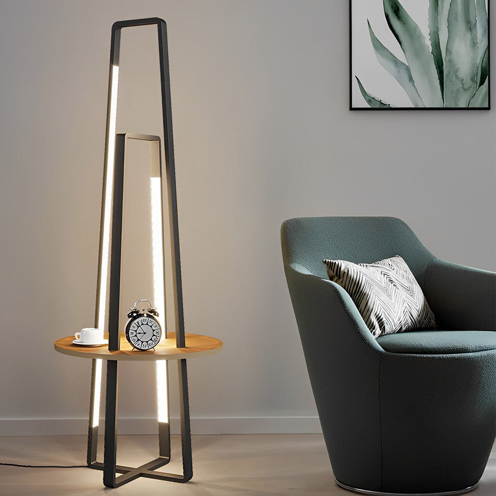 Modern 63 Inch Metal, LED and Tray Floor Lamp for Living Room - view 4