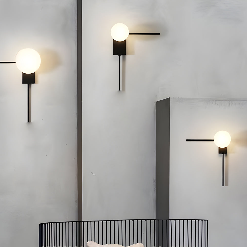 Simple Glass Ball Personalized Nordic Bedroom Wall Light Fixture - view 4