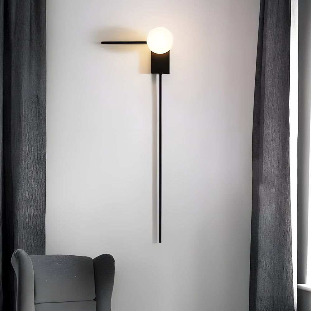 Simple Glass Ball Personalized Nordic Bedroom Wall Light Fixture - view 5