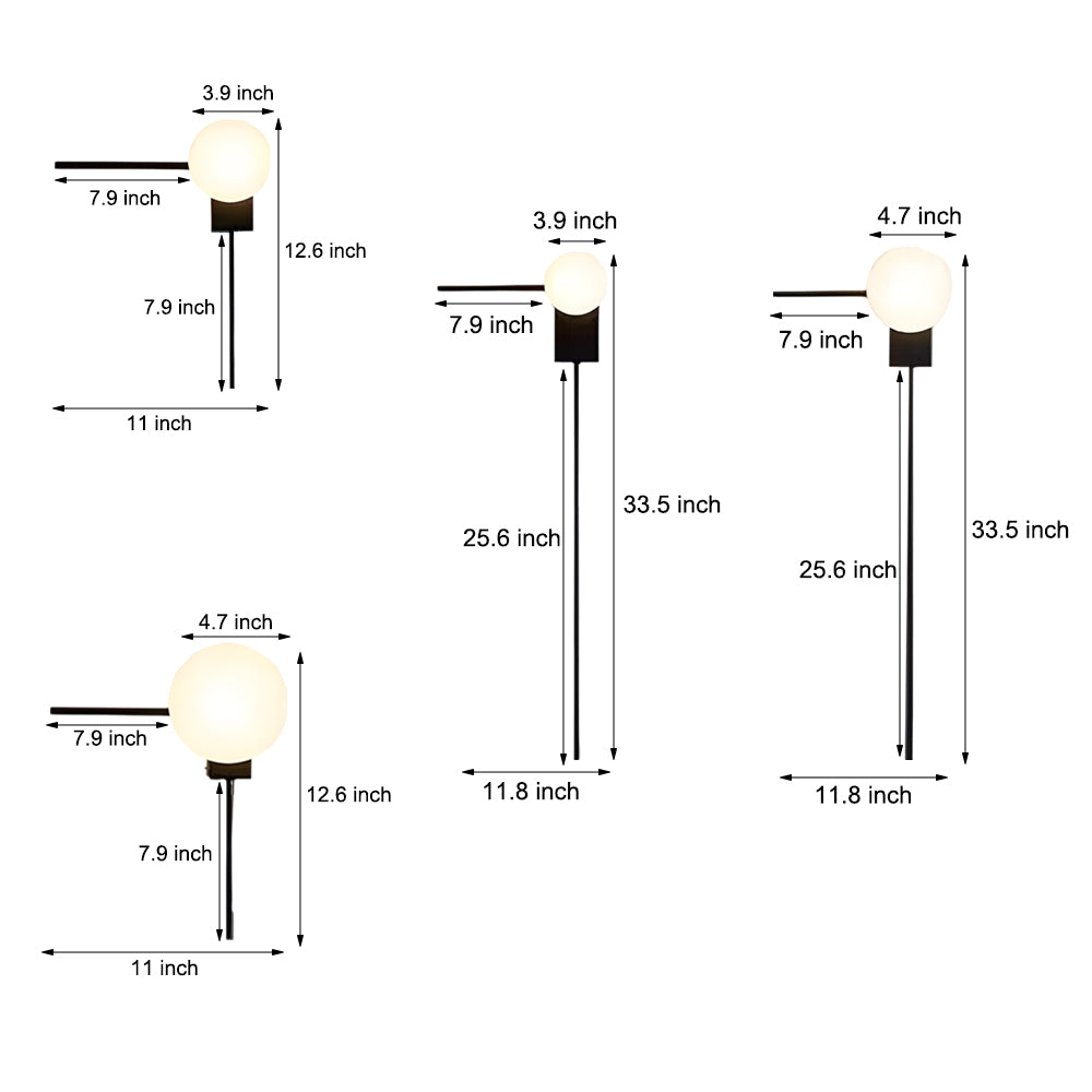 Simple Glass Ball Personalized Nordic Bedroom Wall Light Fixture - view 6
