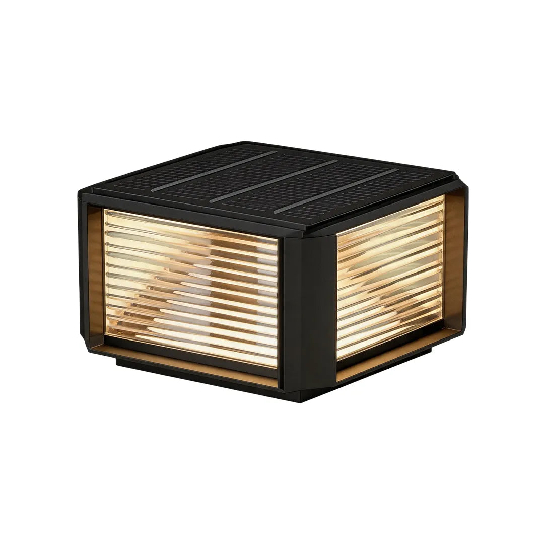 Modern Pillar Lights Layered Ribbed Glass Outdoor Light - view 17