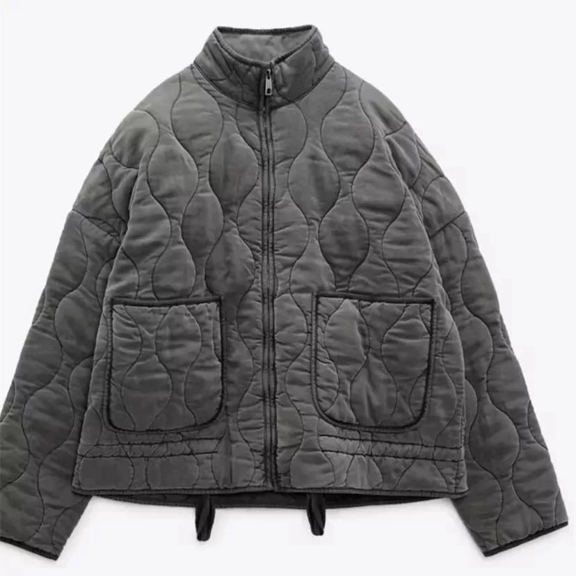 High Neck Quilted Jacket