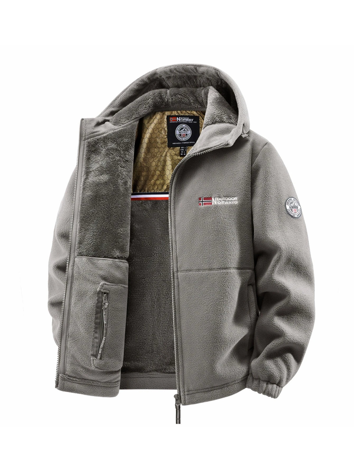 Men's Hooded Windbreaker Jacket in Gray