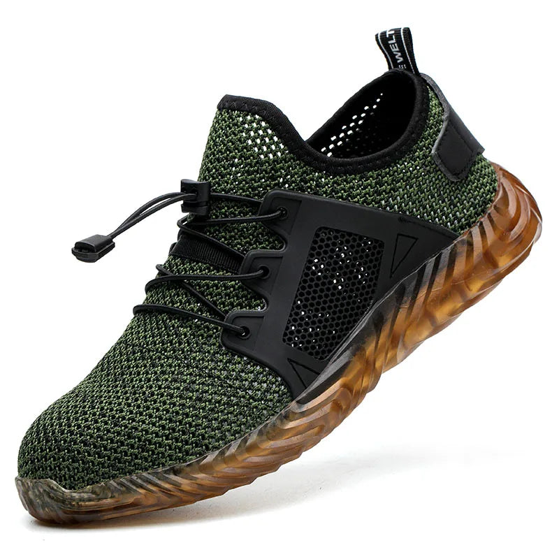 Men's Steel Toe Work Shoes in Green