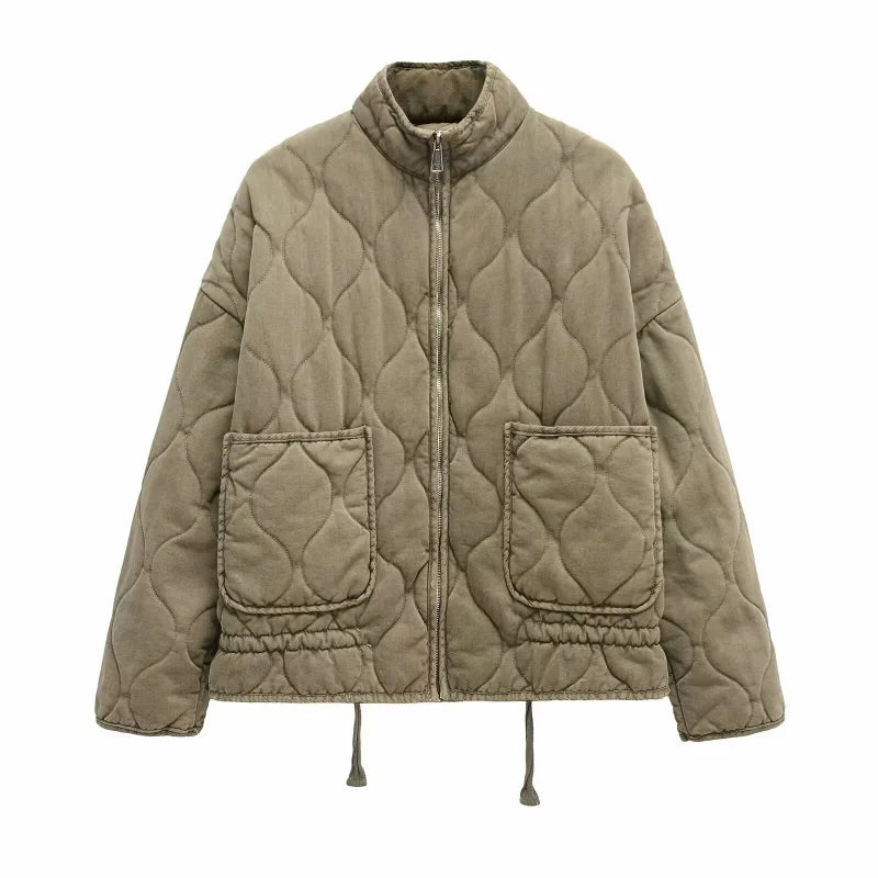High Neck Quilted Jacket