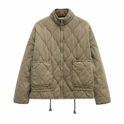 High Neck Quilted Jacket