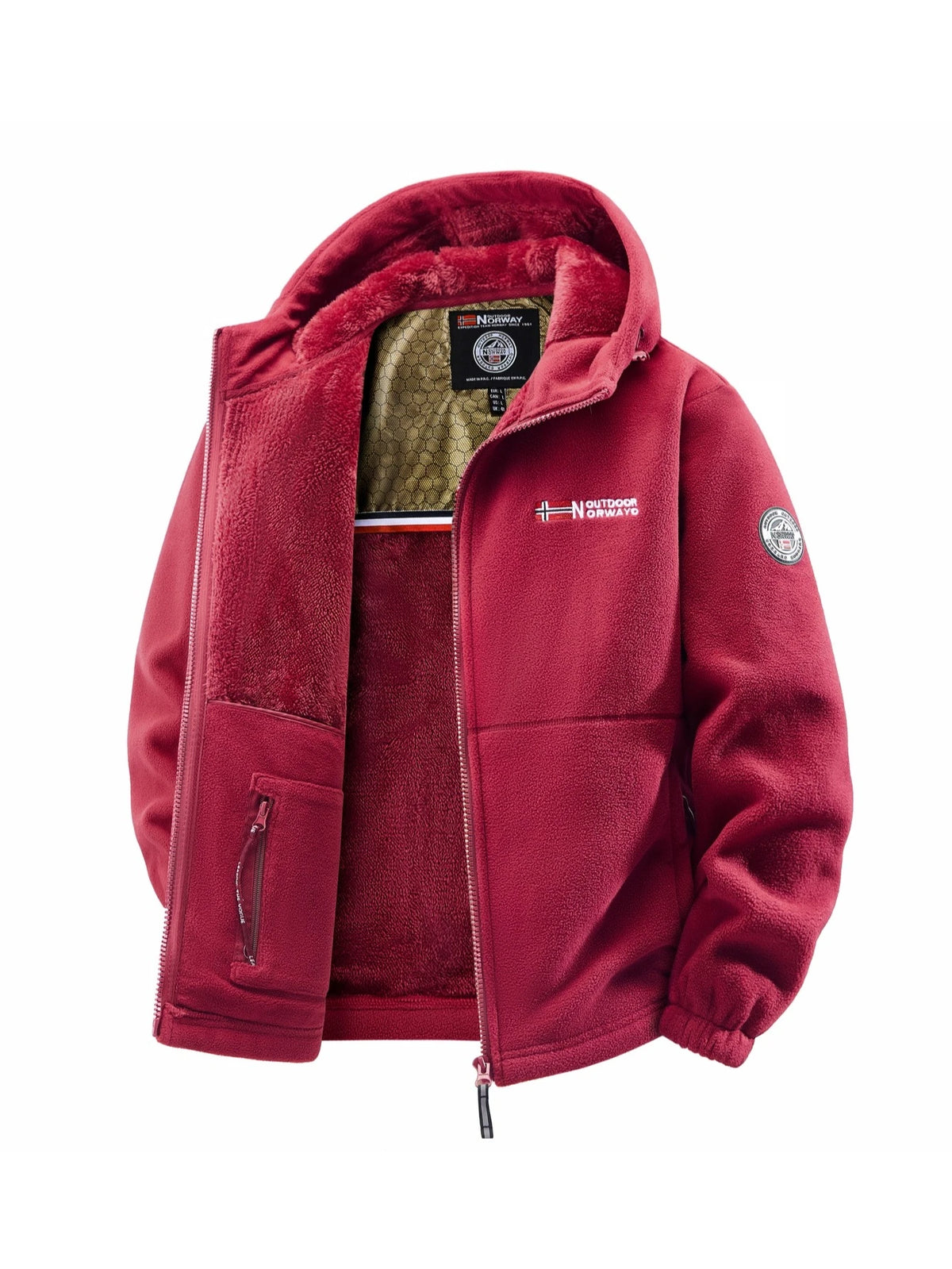 Men's Hooded Windbreaker Jacket in Red