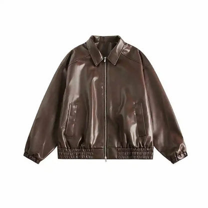 Women's Retro Faux Leather Jacket - view 3