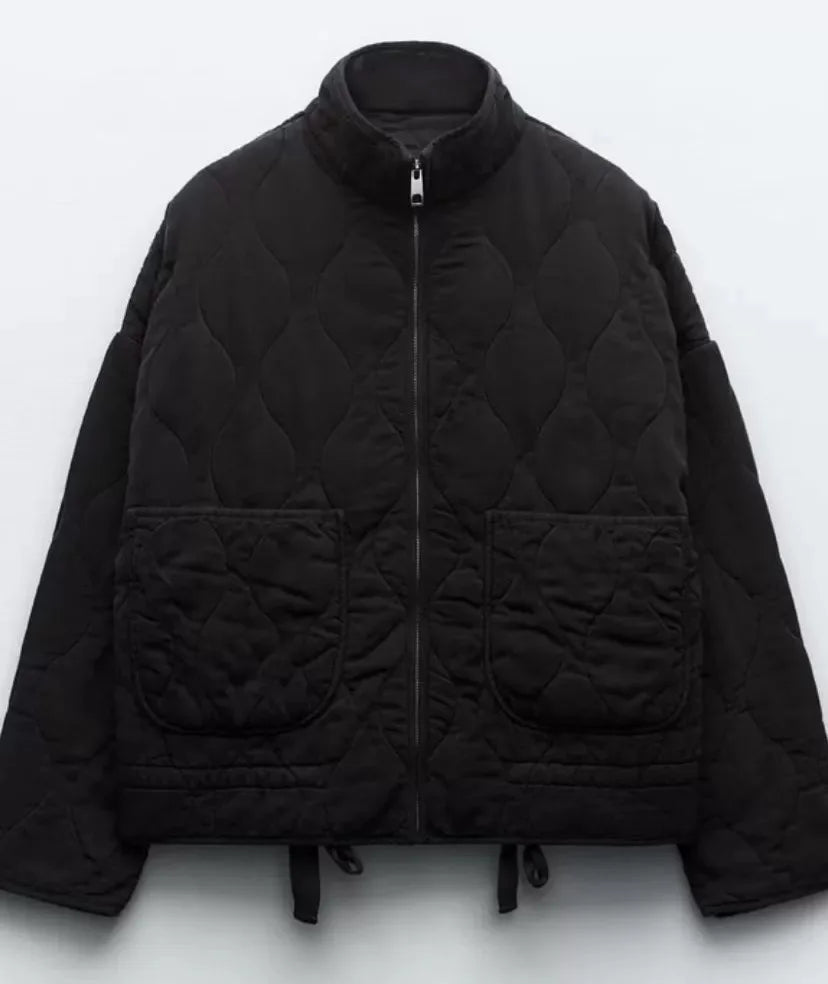 High Neck Quilted Jacket