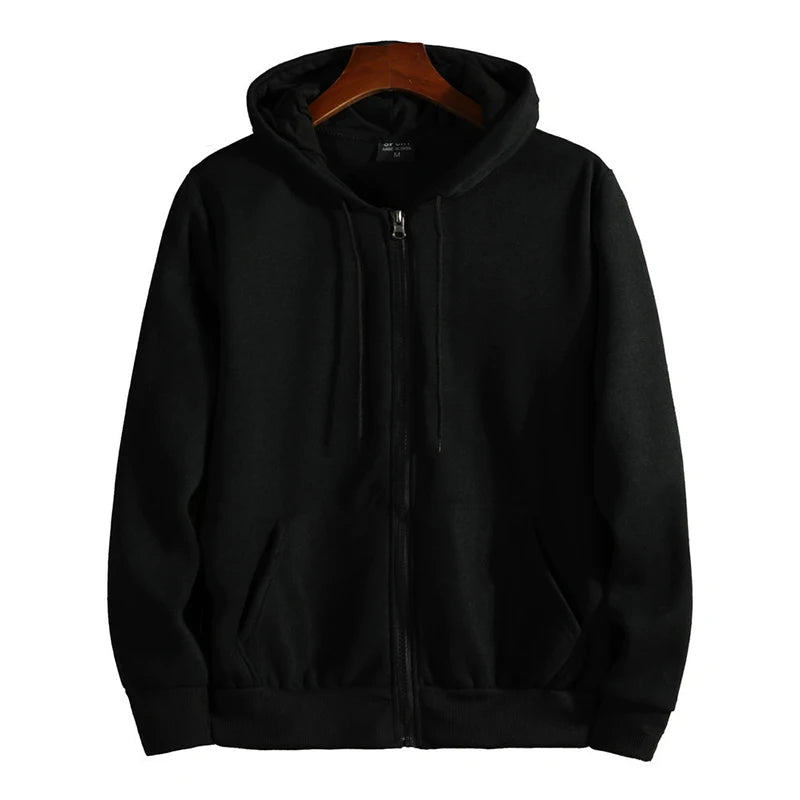 Men's Zip-Up Hoodie in Black
