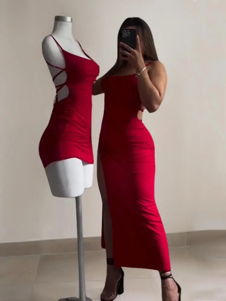 Halter Bodycon Maxi Dress
