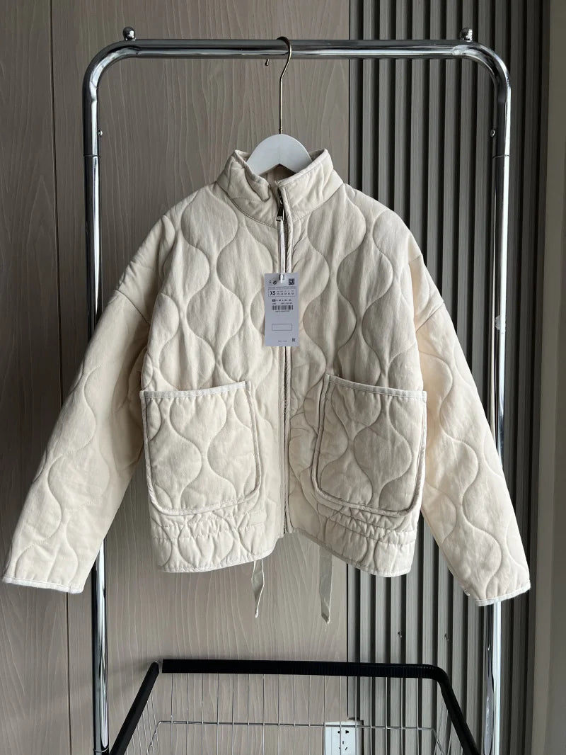 High Neck Quilted Jacket