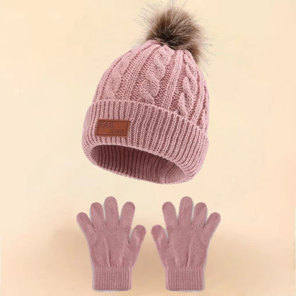 Kids Knit Beanie & Gloves Set