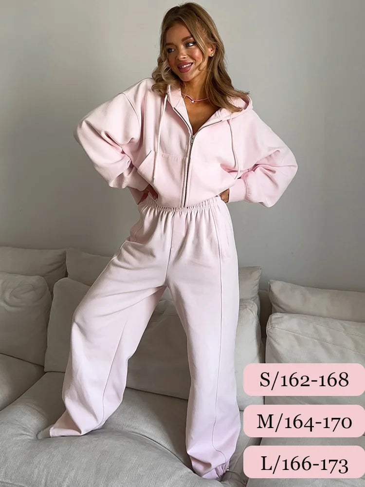 Hooded Zip Tracksuit Set