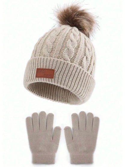 Kids Knit Beanie & Gloves Set