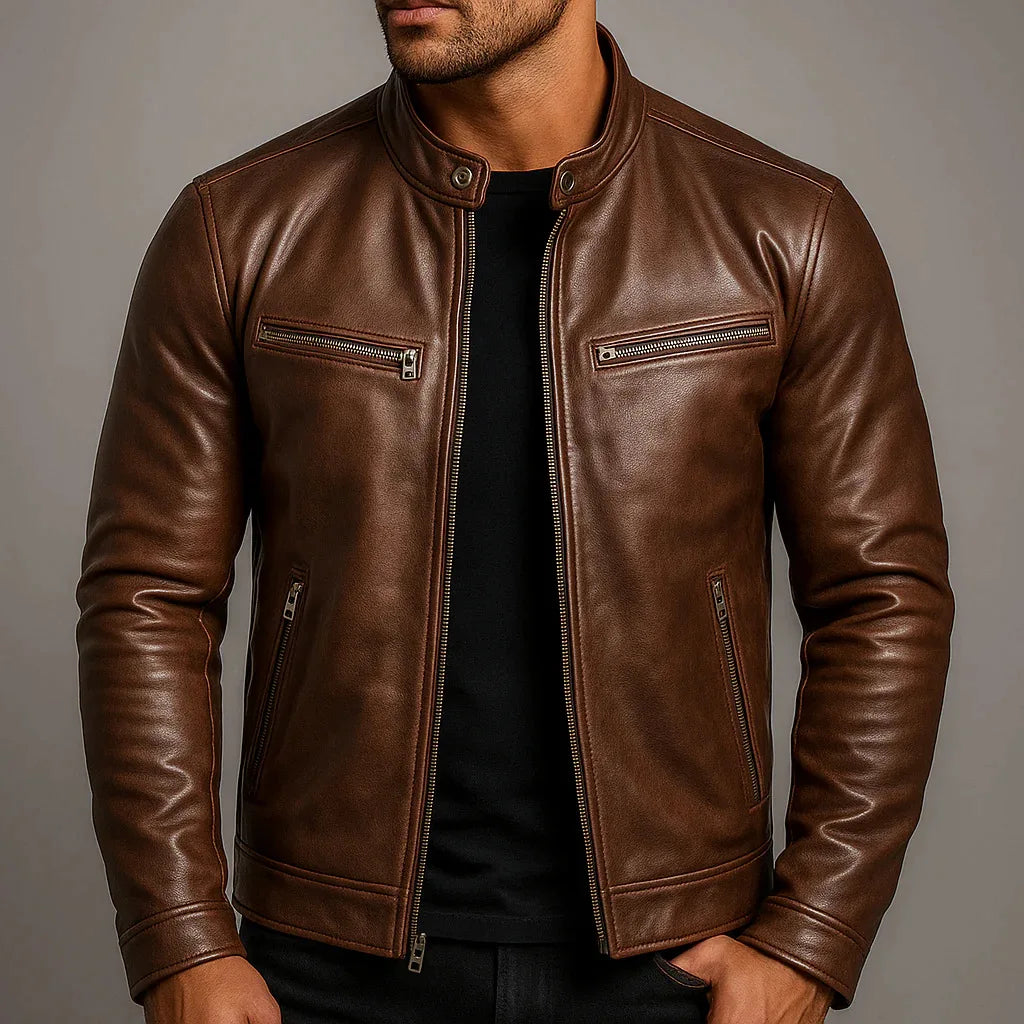 Men's Faux Leather Moto Jacket