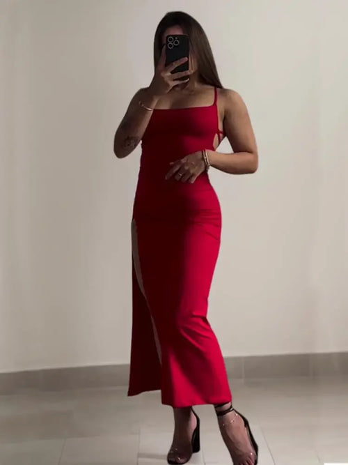 Halter Bodycon Maxi Dress
