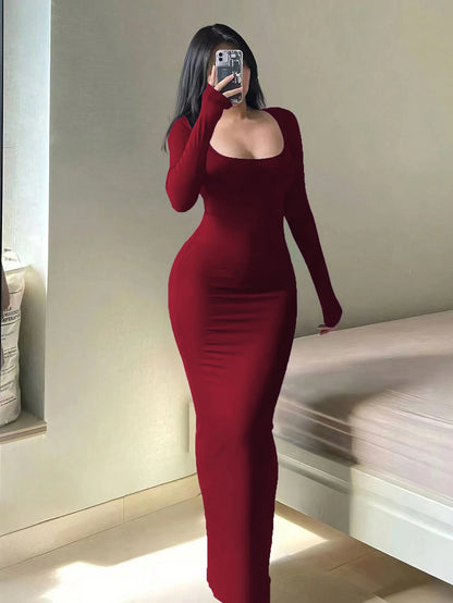 Long Sleeve Bodycon Maxi Dress