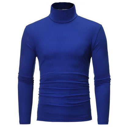Men's Turtleneck Base Layer Top in Royal Blue
