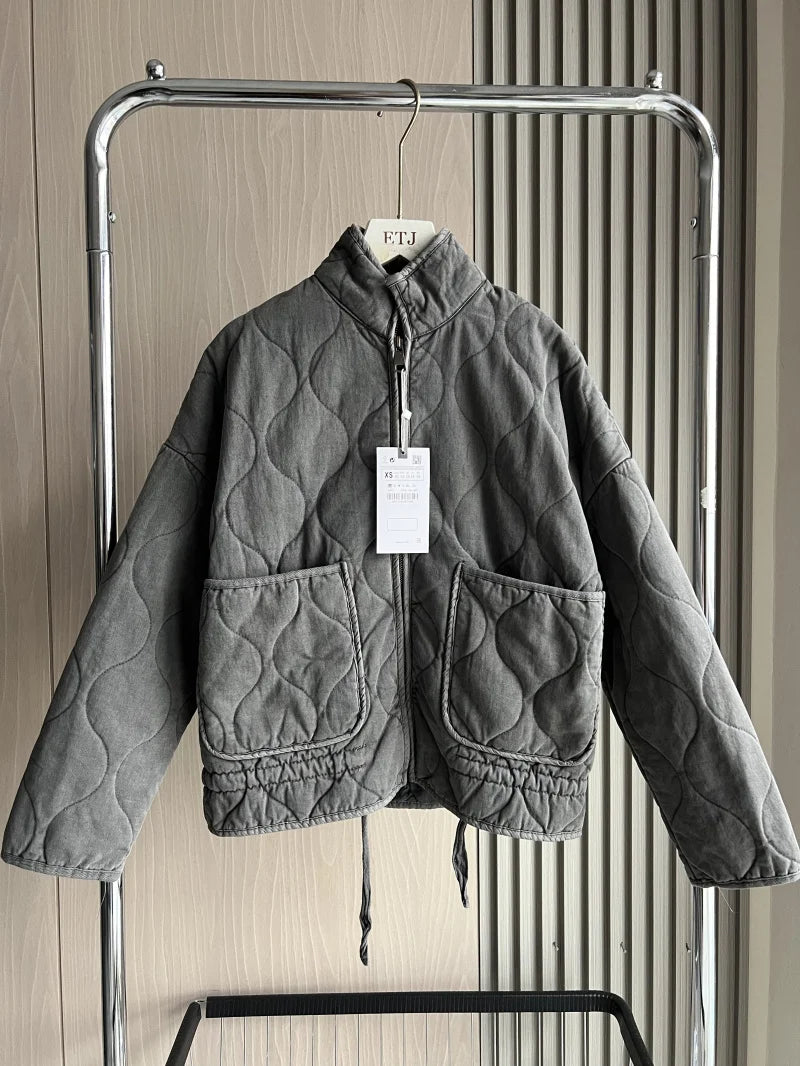 High Neck Quilted Jacket