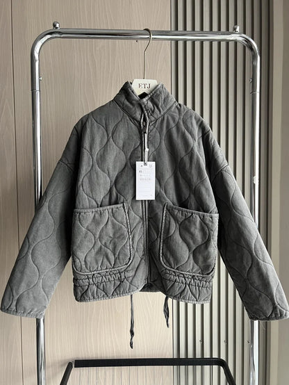 High Neck Quilted Jacket