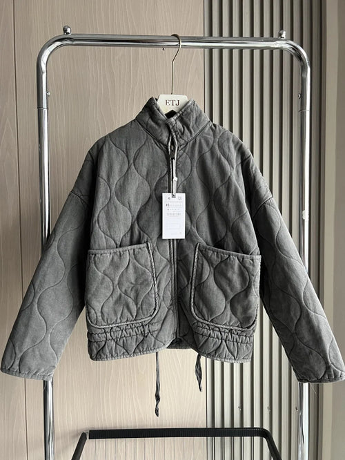 High Neck Quilted Jacket