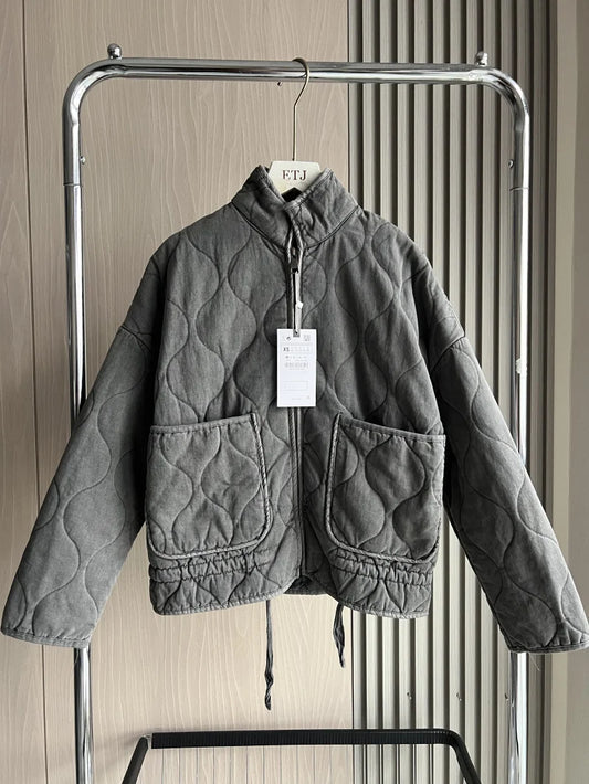 High Neck Quilted Jacket