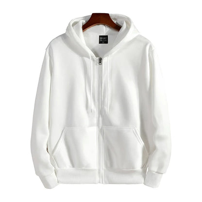 Men's Zip-Up Hoodie in White