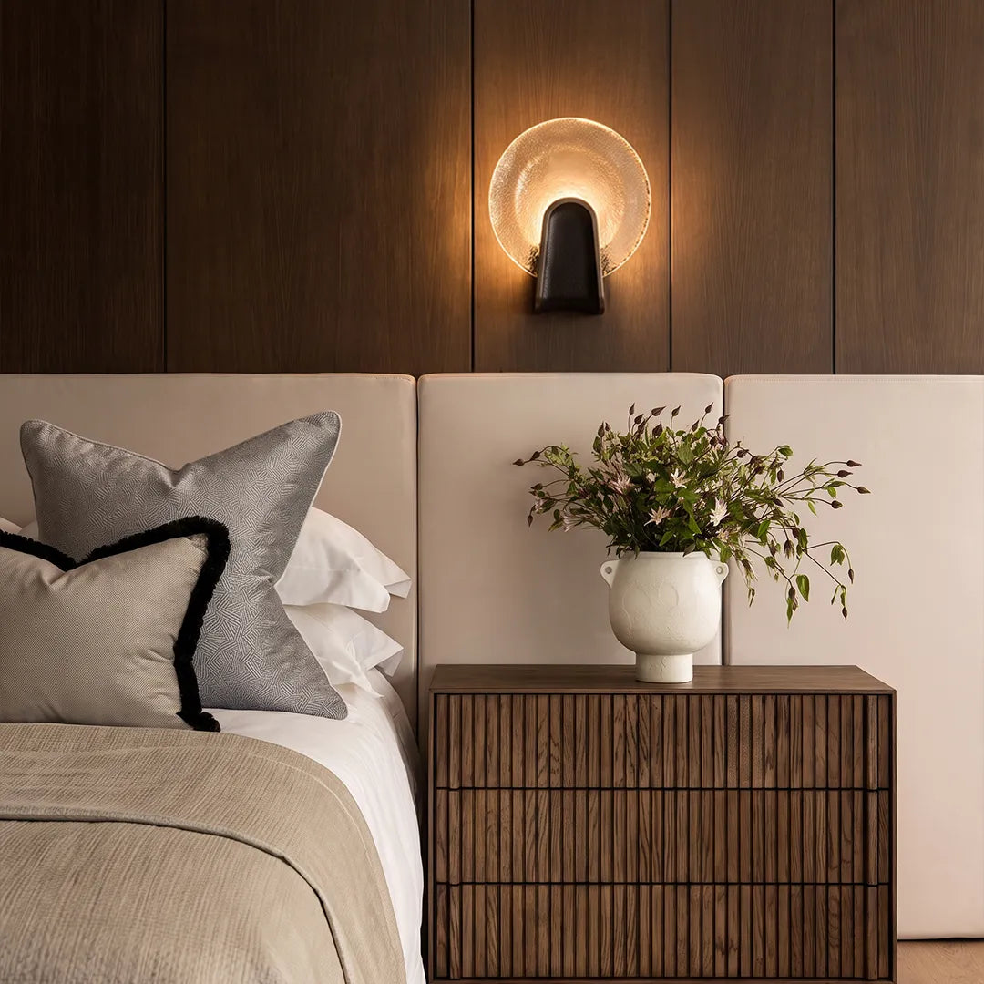 Art Deco Wall Sconce Lighting Luxury Textured Glass Light