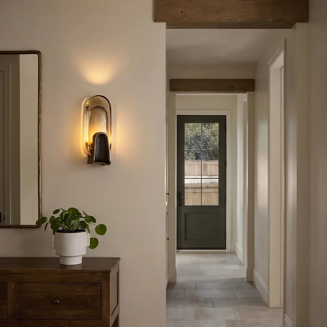 Art Deco Wall Sconce Lighting Luxury Textured Glass Light - view 3