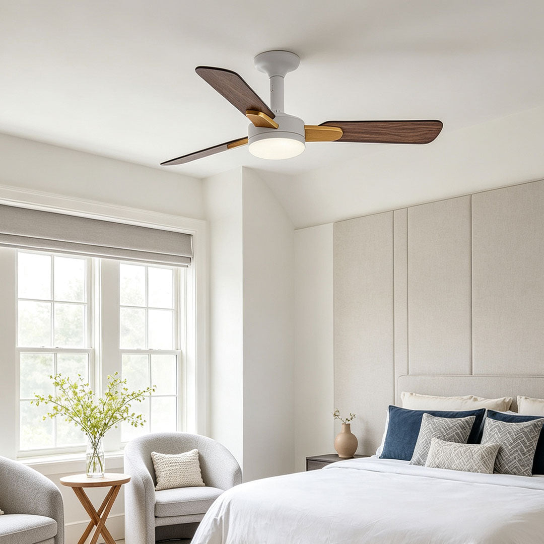 Copper Ceiling Fan with Light Modern Variable Speed LED Lamp - view 3