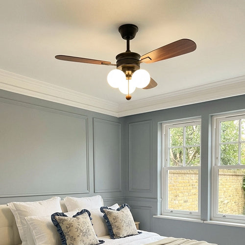 Indoor Ceiling Fan with Light French Cream Style Light
