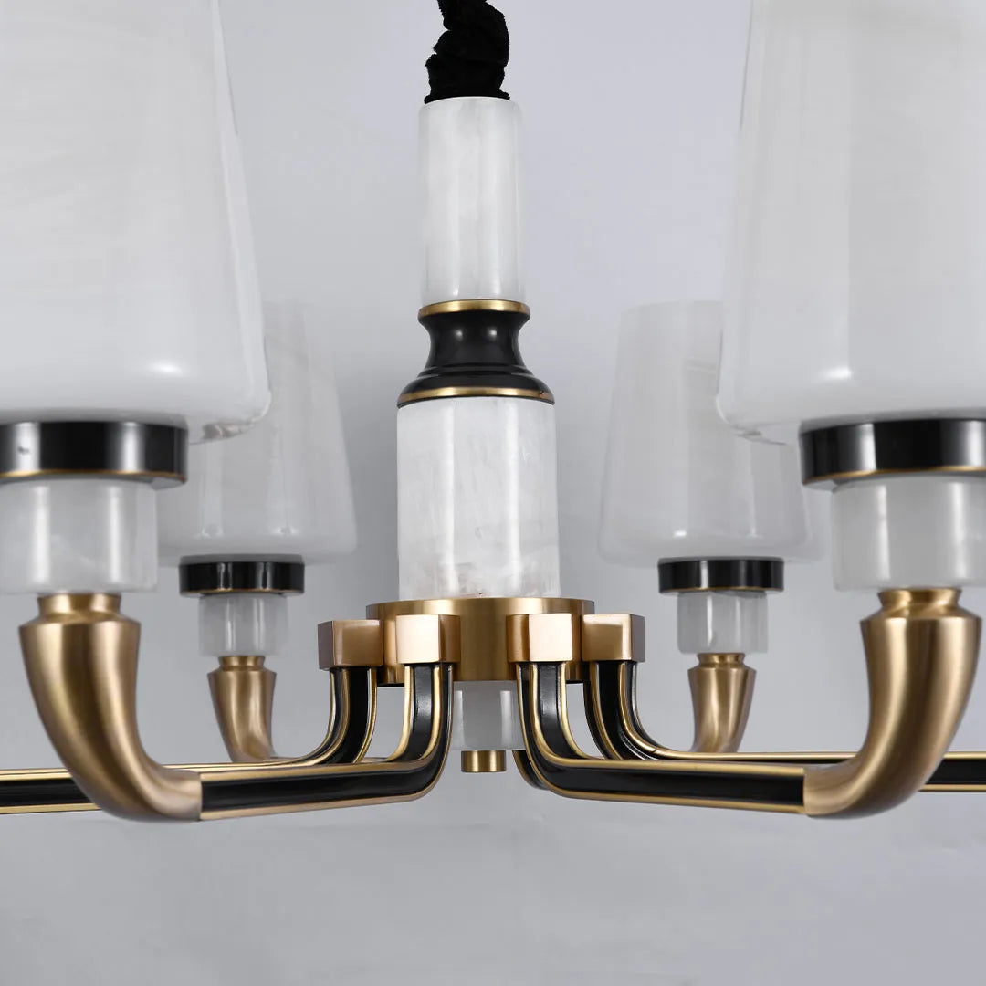 Black Brass Chandelier American Vintage Candle-Style Ceiling Light - view 8