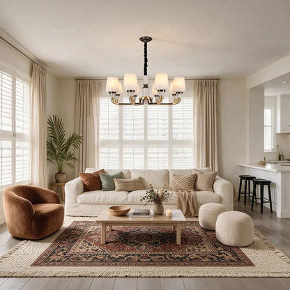 Black Brass Chandelier American Vintage Candle-Style Ceiling Light - view 5