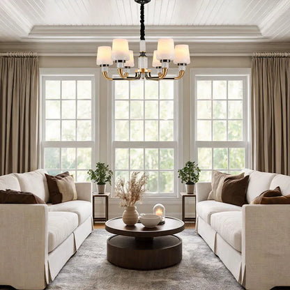 Black Brass Chandelier American Vintage Candle-Style Ceiling Light - view 6