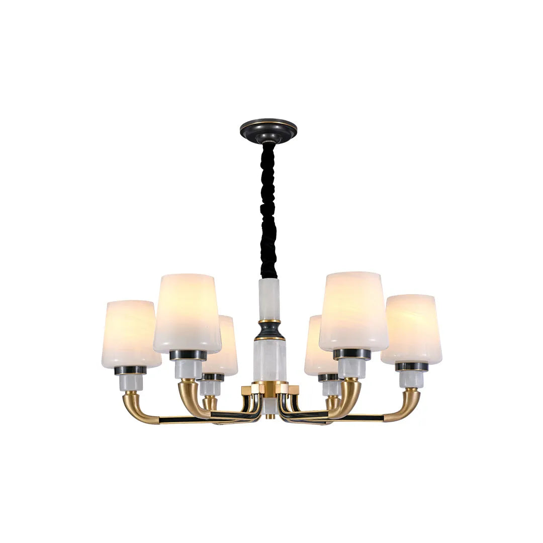 Black Brass Chandelier American Vintage Candle-Style Ceiling Light - view 9