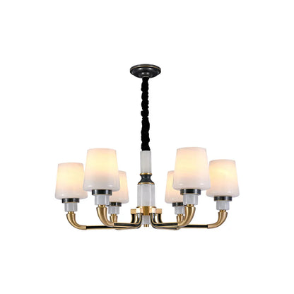 Black Brass Chandelier American Vintage Candle-Style Ceiling Light - view 9