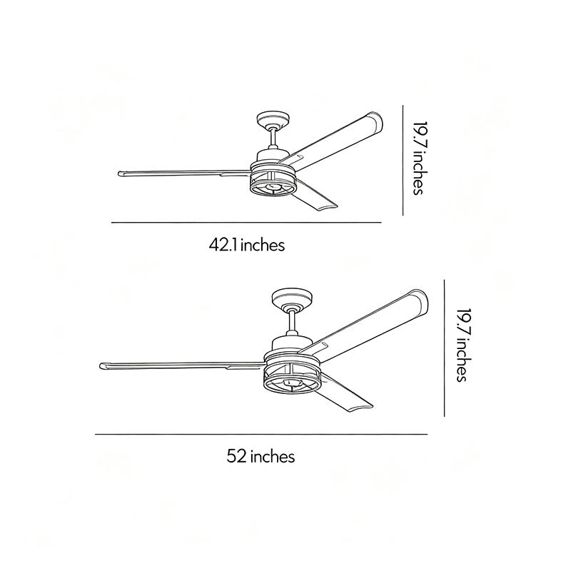 Black Ceiling Fan with Lighting American Metal Light - view 9