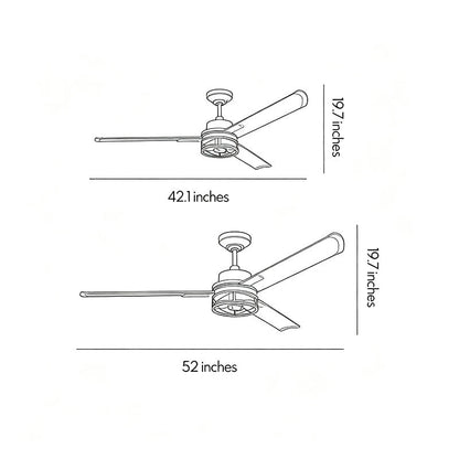 Black Ceiling Fan with Lighting American Metal Light - view 9