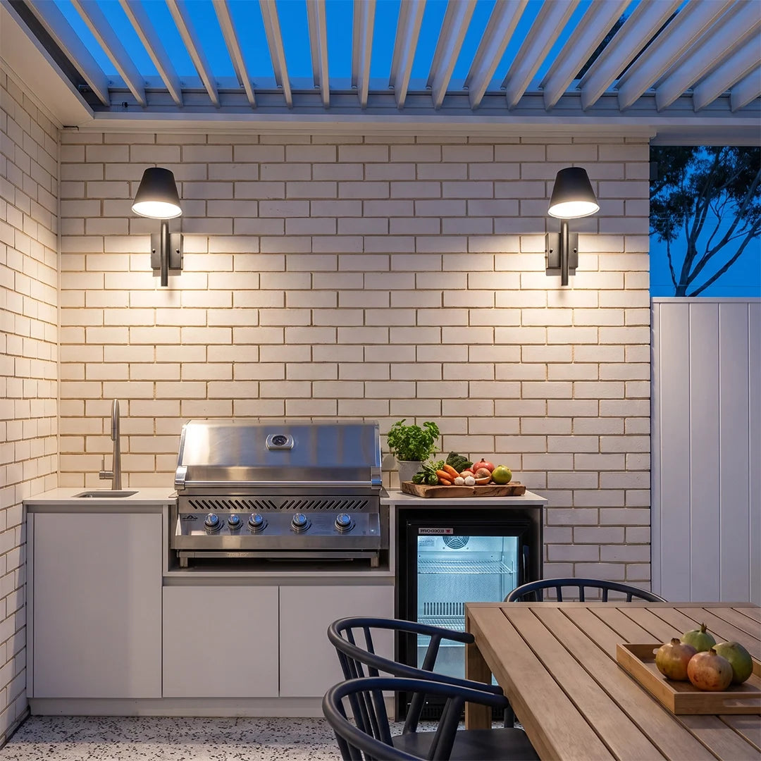 Black Cone Wall Sconce Modern LED Outdoor Metal Light