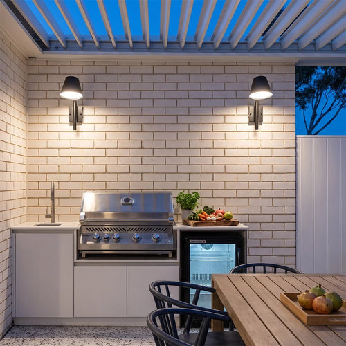 Black Cone Wall Sconce Modern LED Outdoor Metal Light