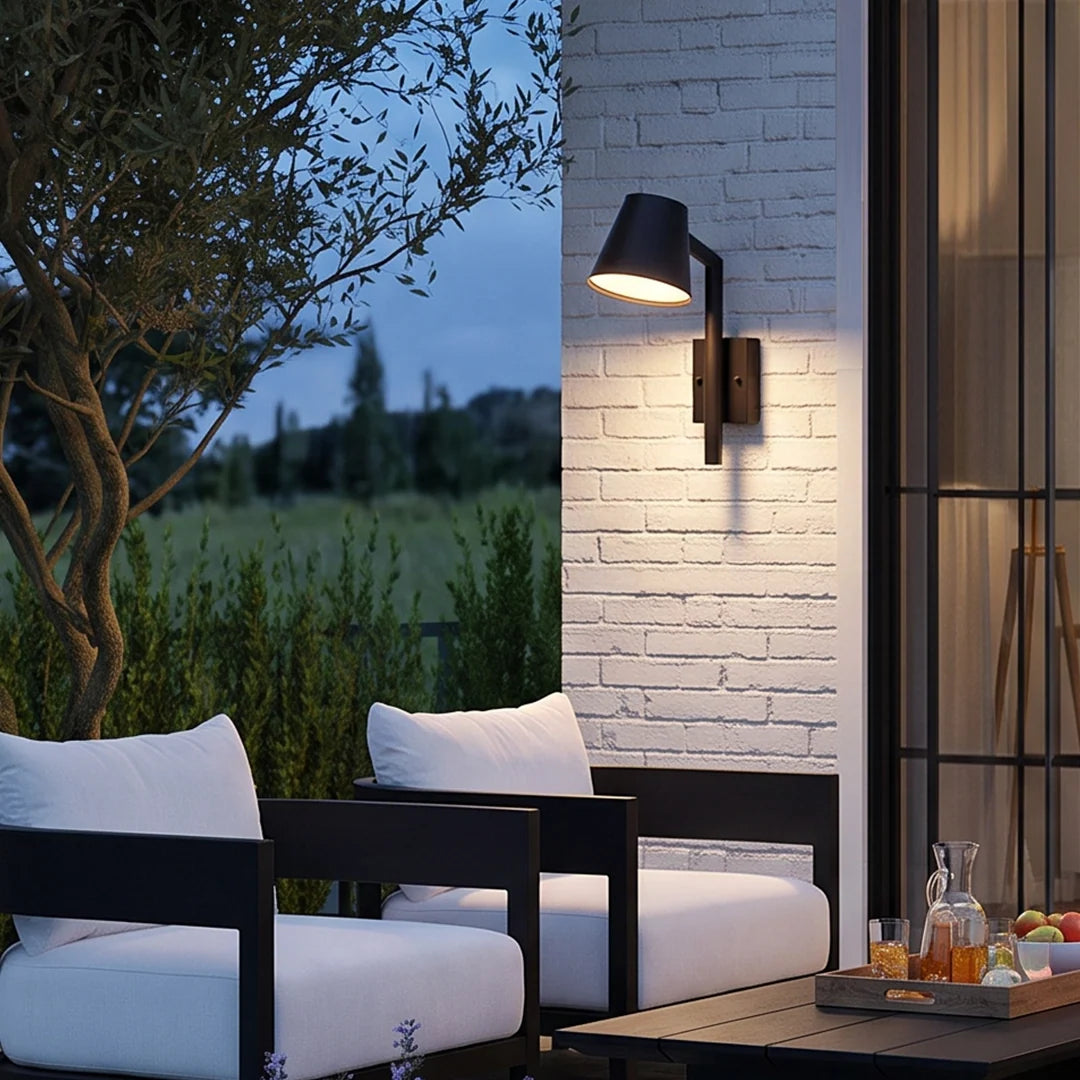 Black Cone Wall Sconce Modern LED Outdoor Metal Light - view 5