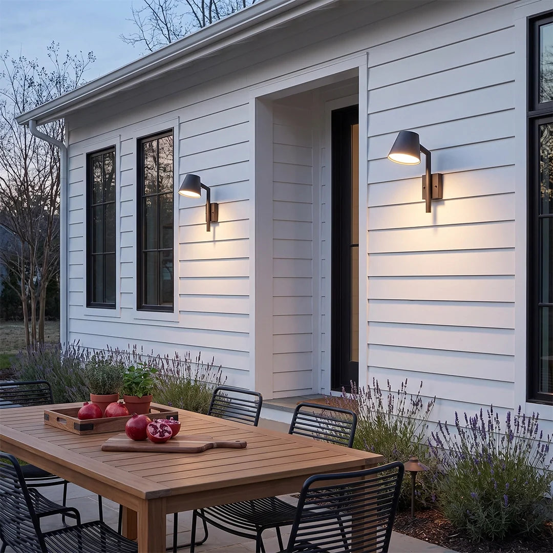 Black Cone Wall Sconce Modern LED Outdoor Metal Light - view 3